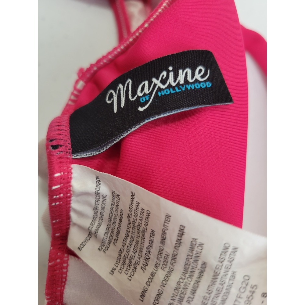 Maxine of Hollywood One Piece Swimsuit Swim Size 8 Pink Ruched Tummy‎ Control - Picture 6 of 13